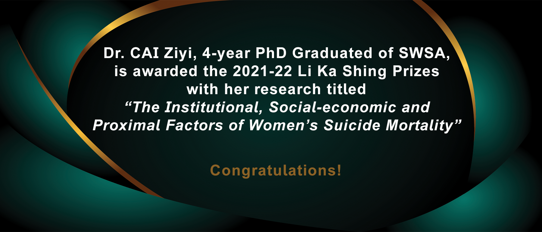 Li Ka Shing Prizes and HKU Foundation Award for Outstanding Research Postgraduate Students, 2021-22